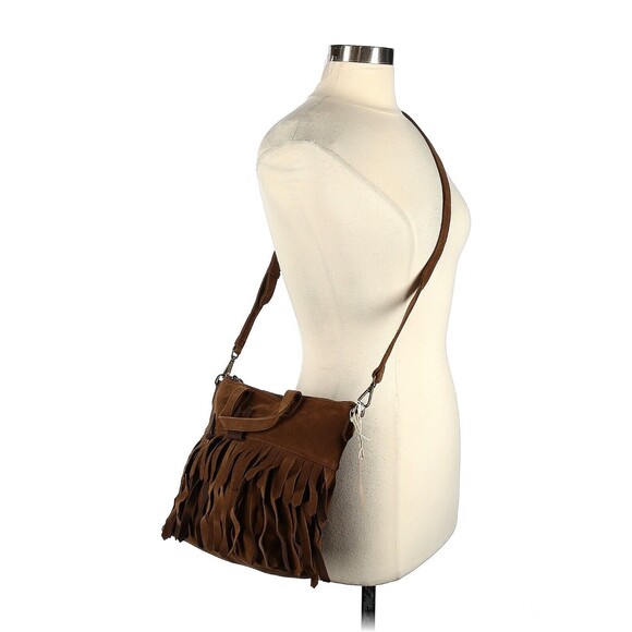 MADEWELL Deep Chestnut The Transport Crossbody: Suede Fringe Edition - Picture 2 of 8